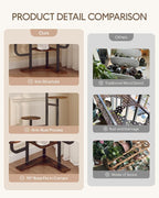 Corner Plant Stand Indoor - 6 Tiered Indoor Plant Stand Round Metal Plant Shelf, Plant Organizer for Living Room, Graden, Balcony, Home Decor (Brown)