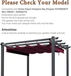 SCOCANOPY Replacement Cover Compatible with Home Depot Hampton Bay Pergola # GFM00467F,GFM00469A,(Burgundy)