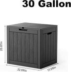 30 Gallon Outdoor Deck Box, Lockable Waterproof Outdoor Storage Boxes For Garden Tools,Indoor Cushions,Accessories Outside Storage Resin Weatherproof Container(Black)