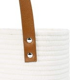 Goodpick 2pack Jute Rope Hanging Basket - Small Woven Fern Wall Hanging Baskets Flower Plants, Woven Basket Key Storage Baskets, White and Jute 7.87 x 7 x 11.7 inches