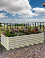 Garvee 6x3x2ft Galvanized Raised Garden Bed Outdoor,Rust-Resistant Raised Garden Beds for Gardening, Easy Assembly Outdoor Garden Box & Planters, Beige