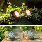 EiGreen 4 Pack Solar Garden Rock Lights Outdoor Decorative, 10 LED Waterproof Yard Pathway Lights,Solar Spot Lights Outdoor, for Ideal for Garden Walkway Pathway Patio