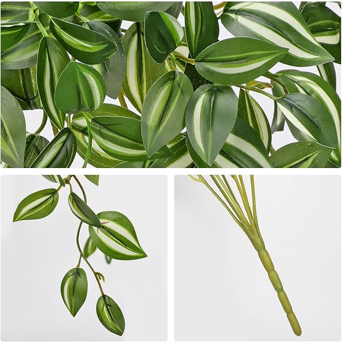 Artificial Hanging Plants Wandering Jew Faux Greenery, 5 Pack, 22 Inch