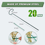 Joyhalo 20 Pack Plant Support Stakes 24 Inch, Plant Stakes, Flower Stakes with 24 Twist Ties, Garden Sticks for Plants Iris, Dahlia, Gladiolus, Amaryllis, Rose, Sunflower, Tomato, Sapling Etc
