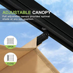 Aoxun 10'x12' Outdoor Pergola, Patio Aluminum Pergola with Upgraded Retractable Canopy, Heavy Duty Metal Pergolas and Gazebos with Adjustable Sun Shade Cover for Modern Backyard, Deck, Garden