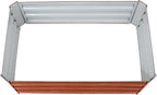 Sunnydaze 11.75" H Raised Metal Garden Bed - Galvanized Raised Garden Bed Outdoor for Vegetables and Flowers - Woodgrain - 4' x 3' Rectangle