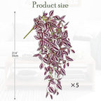 Artificial Wandering Jew Hanging Plants, 5 Pack, 22 Inch Faux Greenery
