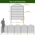 Decorative Metal Garden Fence Outdoor CTW3643, 43.2in H x 14.75 ft L, No Dig - Image 4