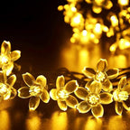 Indoor String Lights with Cherry Blossom Flowers, 100 Warm White LEDs