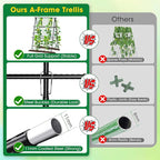 Cucumber Trellis, 31''X47'' A-Frame Cucumber Trellis for Raised Bed with Climbing Net, Metal Garden Trellis for Climbing Plants for Cucumber,Tomato, Grapes and Flowers