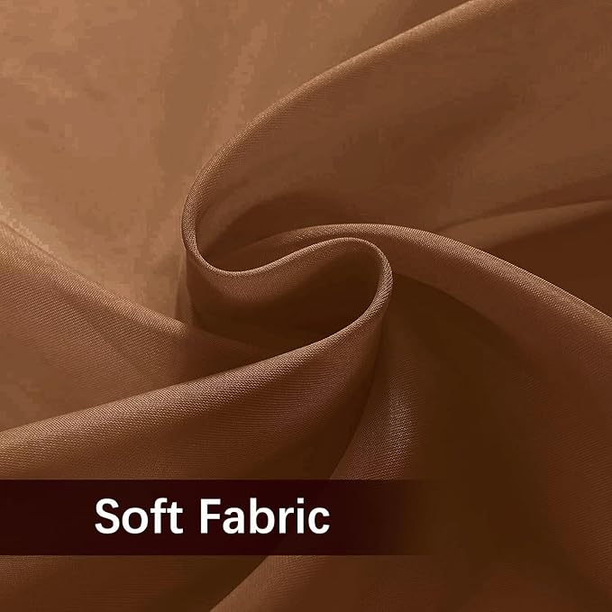 SpaceDresser Waterproof Outdoor Sheer Curtains for Patio - 4 Panels Rod Pocket Indoor Voile Sheer Curtain for Living Room,52W x 96L inch, Brown