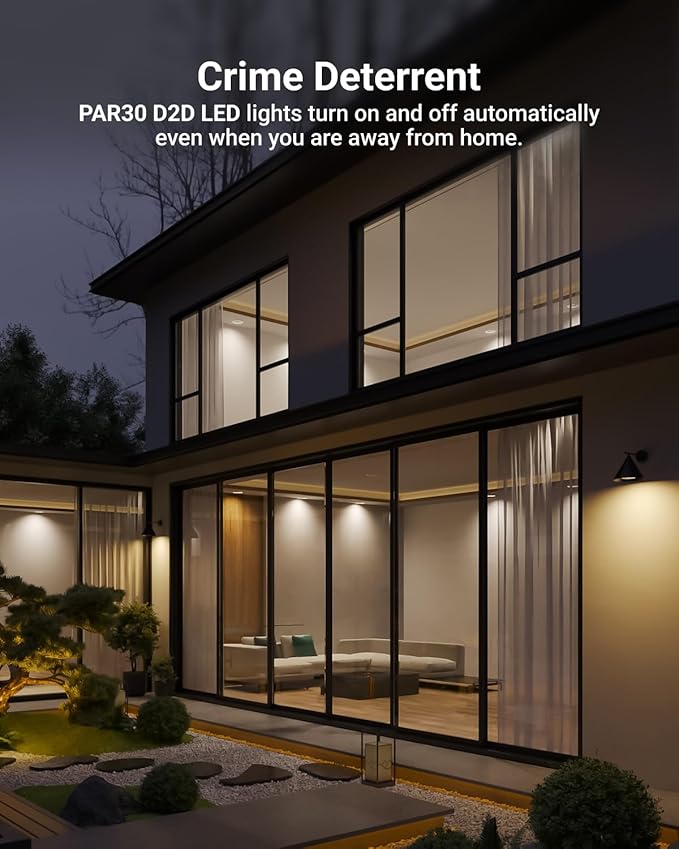 Sunco 2 Pack PAR30 LED Dusk to Dawn Light Bulbs, 850 Lumens, 11W, 5000K Daylight, Non-Dimmable, E26, Wet Rated Outdoor Flood Light Bulb with Photocell Sensor, for Porch, Patio, Backyard, UL