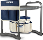 Aimerla Foldable Garden Kneeler Seat Heavy Duty [Upgraded Widened Thick Kneeling Pad] Garden Stool with Large Garden Tool Bags with Pockets - Portable Garden Bench Gardening Gifts for Parents