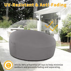 Easy-Going Heavy Duty 600D Outdoor Daybed Cover 92 Inch UV Resistant Patio Round Sofa Cover Waterproof Outdoor Canopy Daybed Sofa Cover with Air Vent 92" Dia x 35"/18" H, Grey