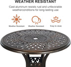 30.31" Outdoor Patio Dining Table, Cast Aluminum Patio Bistro Table, Round Patio Metal Table, Patio Furniture Set with 2.36" Umbrella Hole for Balcony Lawn Garden Backyard
