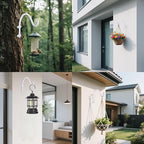 4 Pack 12Inch Plant Hanger, Sturdy Hanging Plant Bracket Hooks Outdoor, Bird Feeder Hanger for Bird Feeders, Planters, Lanterns, Wind Chimes Indoor Outdoor (White)