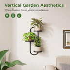 Wall Plant Holder 3 Tier Window Plant Shelves Metal Plant Wall Hanger for Indoor Plants Hanging Small Wall Shelf Living Room Balcony Black
