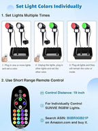 SUNVIE RGBW Outdoor Spotlight 12W LED Landscape Spotlights 120V Color Changing Spotlight Outdoor with Remote Control Waterproof LED Spot Lights Landscape Lights for Yard Patio Garden Lawn, 1 Pack