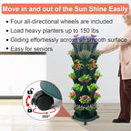 DUNCHATY Stackable Planter, Vertical Strawberry Planter with Garen Tool Set, Self Watering Garden Planter Indoor/Outdoor 7 Tier Herb Planter Pots for Growing Vegetables and Succulents, Pine Green
