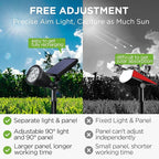 InnoGear Solar Lights Outdoor Lighting Waterproof Landscape Spotlights Uplighting for Outside Flag Garden Trees Yard Pathway Wall Auto On/Off, Pack of 4 (Cool White)