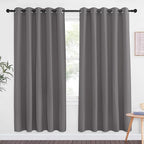 NICETOWN Blackout Doorway Curtain Drape 72 inch Long - Grommet Noise Reducing Thermal Insulated Solid Modern Window Treatments for Bedroom (1 Panel, 66 x 72 Inch, Gray)