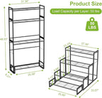 Plant Stand, 4 Tier Stackable Tiered Plant Stand, Scalable Heavy Duty Tall Plant Shelf for Indoor Outdoor, Garden, Display Shelves, Flower Pot Holder, Black