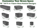 9-in-1 Galvanized Steel Raised Garden Bed // 8×2×1.5 ft Modular Planter for Gardening, Vegetables, Flowers // 18" Tall Metal Raised Garden Beds Outdoor (Gray) // Patented Design Planter Box