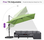 10 Feet Patio Umbrella Outdoor Cantilever Square – Green, 10Feet