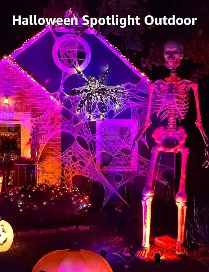 SUNVIE 12W Christmas Low Voltage Landscape Lighting RGB Color Changing LED Landscape Lights Remote Control Waterproof Garden Patio Spotlight Decoration for Outdoor Indoor(10 Pack with Connector)