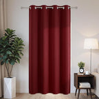 Joydeco Blackout Patio Sliding Door Curtains 96 Inches Long, Grommet Privacy Room Divider Curtains, Extra Wide Thermal Blackout Drapes for Bedroom Living Room (Burgundy Red, 60Wx96L, 1 Panel)