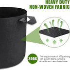 5-Pack 5 Gallon Plant Grow Bags, Heavy Duty Aeration Fabric Pots with Handles for Garden and Planting