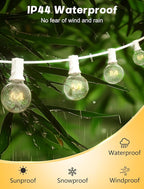 String Lights 100 Ft Vintage Amber G40 Edison Bulbs, 105 Count