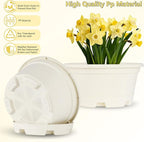 5 Packs 13 inch Plant Pot Modern Decorative Garden Pot with Saucer, Large planters for Outdoor Plants,Decorative Flower Pots