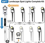 ALOVECO Low Voltage Landscape Lights, 6 Pack LED Spot Lights Outdoor with 30W Transformer IP65 Waterproof, Plug in Outdoor Landscape Lighting for Yard Garden Tree House Flag Pathway (Warm White 2700K)