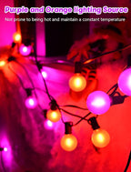 Indoor String Lights, 25 ft Halloween G40 LED Globe Lights, Orange and Purple