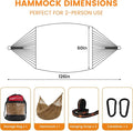 Hammock with Handwoven Mayan Rope Design, Tan, 10.5 FT, 550 lb Capacity