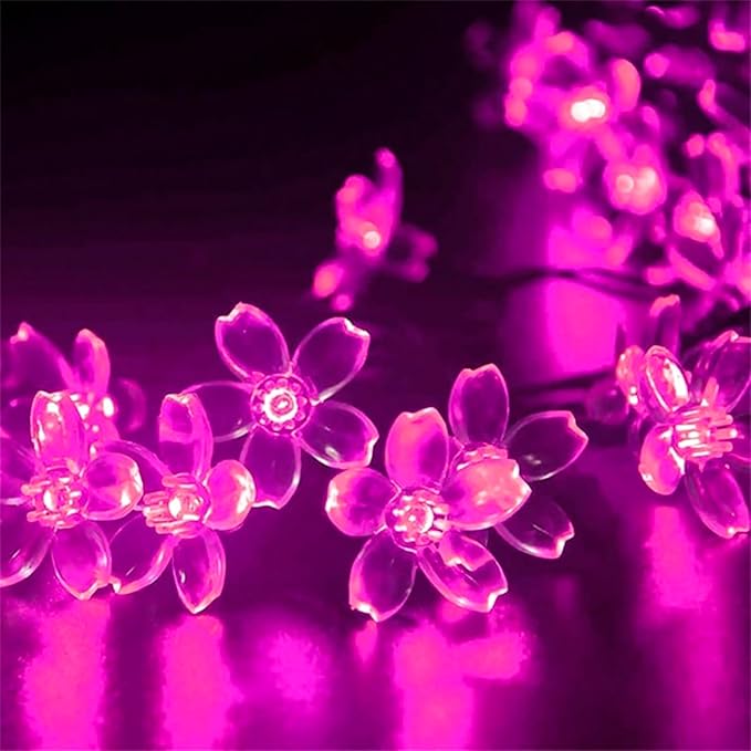 Indoor String Lights, 33 ft 100 LED Pink Cherry Blossom Flower Lights