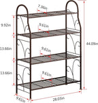 SORCEDAS Plant Stand Indoor Outdoor Plant Shelf 4 Tier Metal Corner Flower Stand Multiple Holder for Patio Garden Balcony Living Room ,Bronze