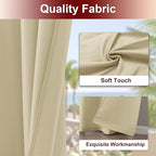 HolidayIdeas Grommet Outdoor Curtains for Patio Waterproof 8 Pcs All Weather Balcony Outside Curtains for Apartments, Gazebo, Pergolas, Porch, 54x108 Inch, Cream