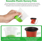 MIXC Thickened Clear Nursery Pots with Silicone Base for Easy Transplant 24 Packs 5/4/3.5 Inch, Variety Pack Plant Pot Reusable Seedling Pots for Vegetable Propagation, Root Cutting, Seed Starting