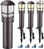 LEONLITE LED Low Voltage Landscape Pathway Lights, 3W 12V AC/DC Path Lighting, CRI90+, IP65 Waterproof, ETL Listed, Oil Rubbed Bronze Aluminum Housing, 3000K Warm White, Pack of 4