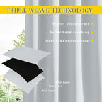 NICETOWN 2 Panels Outdoor Curtains Waterproof Pocket & Back Tab on Top & Bottom, Thermal Insulated Windproof Sun Blocking Outside Privacy Drapes for Patio with Fixed Rope, W84 x L84, Greyish White