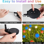 4th of July Decorations, 6 Pack Solar Firefly Lights Outdoor, 36 LED Waterproof Patriotic Decor Garden Lights with 2 Modes for Independence Day National Day Yard Path Decorations (Red White and Blue)