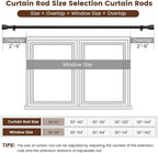 1” Diameter Curtain Rods Itself is 30 to 45 inch 2 Pack Fit 30-39 inch Window with Heavy Duty Adjustable Rod Matte Black Splicing Metal Extra Long Curtain Rod for Windows