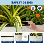 Garvee Galvanized Raised Garden Bed Outdoor, 8x2x1.5 ft Metal Planter Box for Flowers Vegetables, Rust-Resistant Raised Garden Beds for Gardening, Easy Assembly Outdoor Garden Box & Planters, Beige