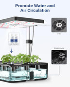 iDOO Hydroponics Growing System Kit 12Pods, Indoor Herb Garden System, with LED Grow Light, Built-in Fan, Auto-Timer, Adjustable Height Up to 11.3", for Home School, for Women Mom, for Christmas Gifts