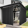 BONZER Waterproof Indoor/Outdoor Curtains for Patio Thick Privacy Extra Wide Grommet Curtains for Bedroom, Living Room, Porch, Pergola, Cabana, 1 Panel, 150W x 95L inch, Charcoal