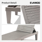 Outdoor Chaise Lounge Set of 2, Adjustable Pool Lounge Chair with 5 Positions Backrest, Waterproof Sun Loungers for Garden Pool Beach Patio Deck Sunbathing