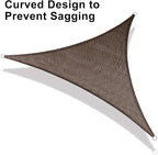 LOVE STORY 10' x 10' x 14' Right Triangle Brown Sun Shade Sail Canopy UV Block Cover for Outdoor Patio Garden Backyard
