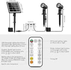 MEIHUA Solar Spotlights Outdoor 2 in 1, Solar Powered Landscape Spotlights 2700K/4000K/6500K, 3 Brightness with Remote Control, IP66 Waterproof Solar Spot Lights Outdoor for Garden Pathway